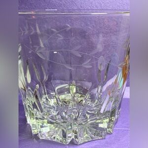 Princess House Clear Glass Ice Bowl with Etched Leaf Motif